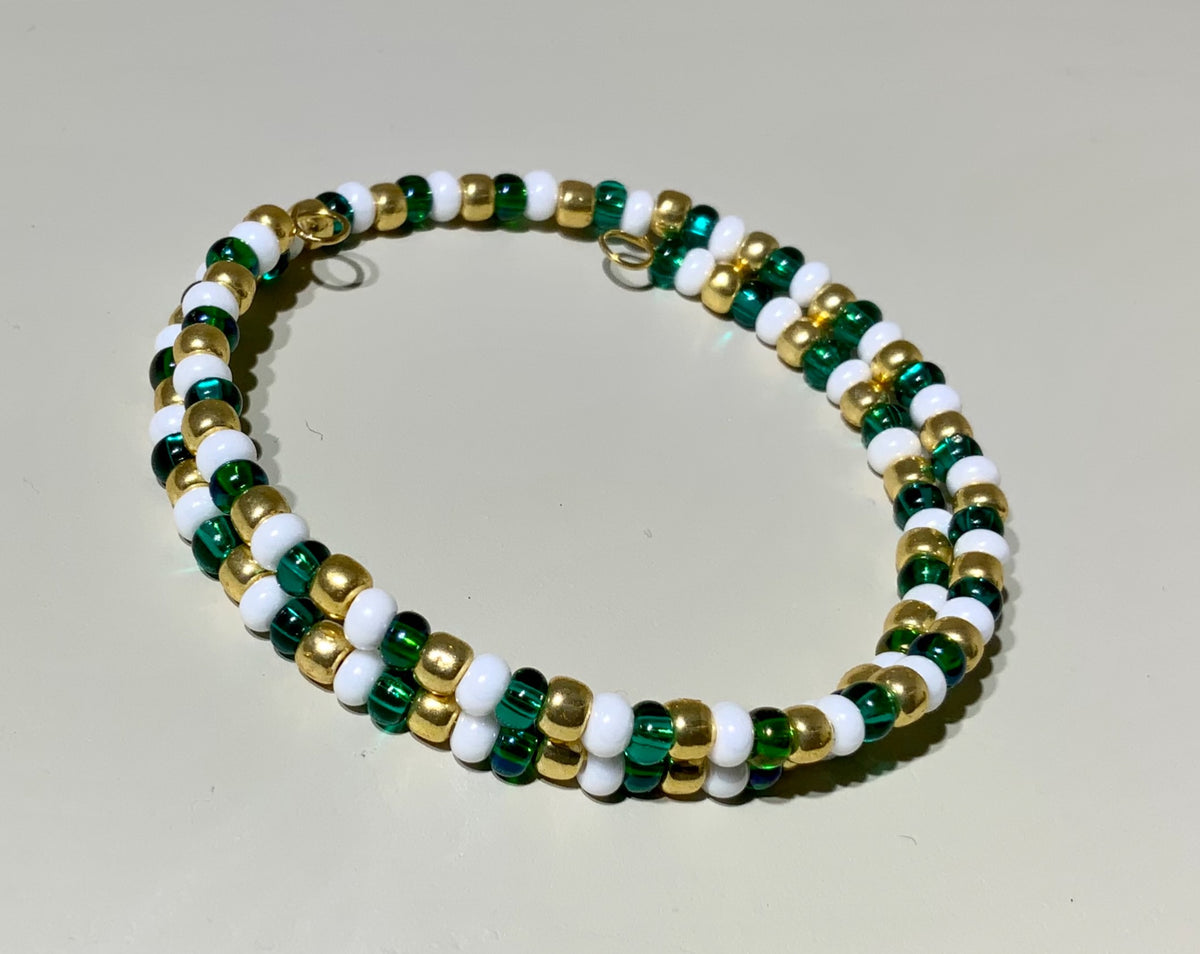 Greens Browns & Gold Mix 5-Wrap Seed Bead Bracelet – Lady Bird Market