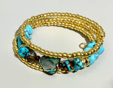 Heart of Gold Seed Bead Wrap Bracelet