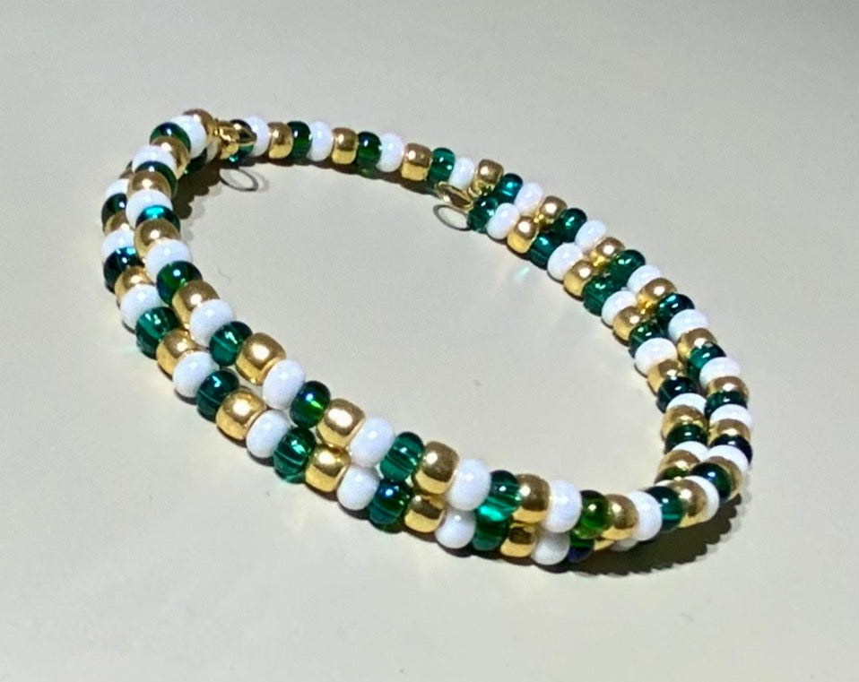 Greens Browns & Gold Mix 5-Wrap Seed Bead Bracelet – Lady Bird Market