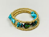 Heart of Gold Seed Bead Wrap Bracelet