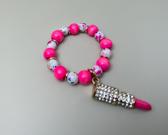 Pink Lipstick Bracelet