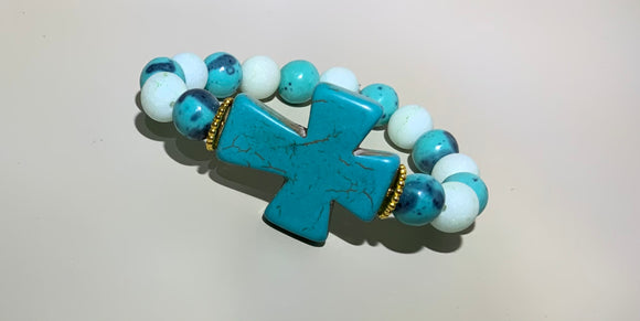 Blue Cross Bracelet