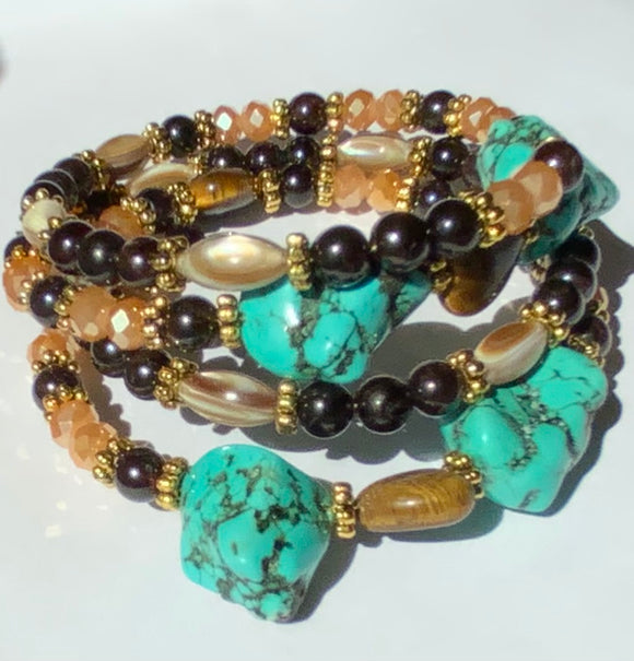 Turquoise Reigns Wrap Bracelet