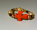 Orange Cross Bracelet